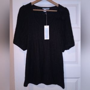 NEW Urchin Women's Black Knit Shimmer Sweater Large NWT